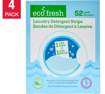 EcoFresh Laundry Detergent Strips, Lavender Scent, 52 Loads x 4 packs