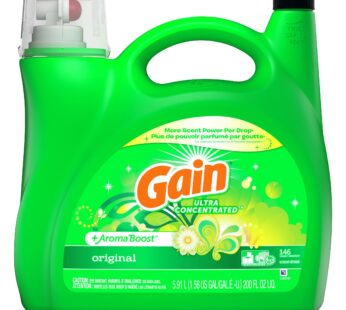 Gain Liquid Laundry Detergent, 5.91 L 146 Wash Loads
