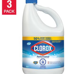 Clorox Performance Disinfecting Bleach, 3.57L, 3-pack