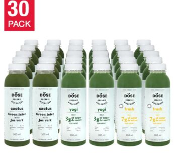 DOSE Organic Cold-Pressed Green Juice Variety Pack 300 mL (10.14 fl oz) x 30 bottles
