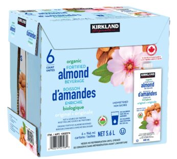 Kirkland Signature Organic Almond Beverage, Original, 6 × 946 mL