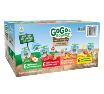 GoGo SQUEEZ Organic Fruit Sauce Variety Pack, 24 x 90 g
