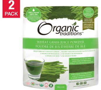 Organic Traditions Wheat Grass Juice Powder, 2-pack
