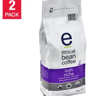 Ethical Bean Coffee Lush Medium Dark Roast Whole Bean Coffee, 2 x 907 g