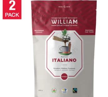 William Spartivento Espresso Italiano Fair Trade and Organic Coffee, 2 x 908 g