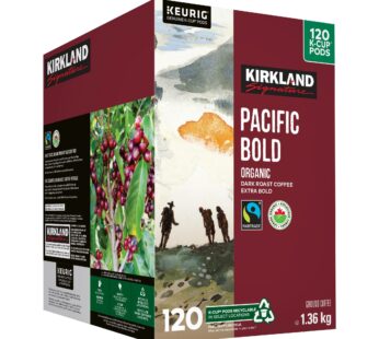 Kirkland Signature Organic Pacific Bold Fair Trade Coffee K-Cup Pods, 120-count