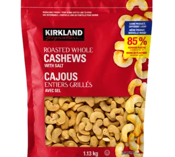 Kirkland Signature Roasted Whole Cashews with Salt, 1.13 kg