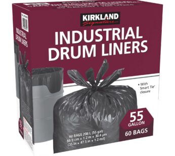 Kirkland Signature Smart Tie Industrial Drum Liners, 60-pack