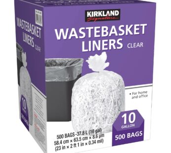 Kirkland Signature 10 Gallons Wastebasket Liner, 500-pack