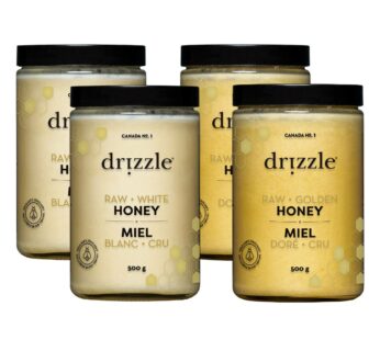 Drizzle Pure White and Golden Raw Honey, 4 x 500 g