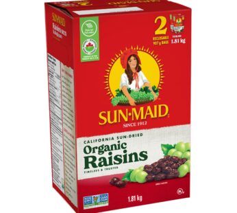 Sunmaid Organic California Sun Dried Raisins, 2 x 907 g