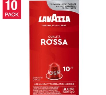Lavazza Qualità Rossa – Nespresso Compatible Coffee Pods, 100-count