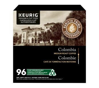 Barista Prima Columbia Medium Roast Coffee K cups Pods, 96-count