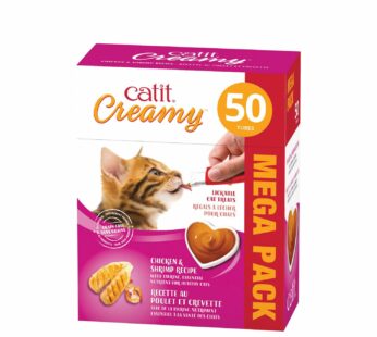 Creamy cat lickable treat, chicken and shrimp, 50-pack