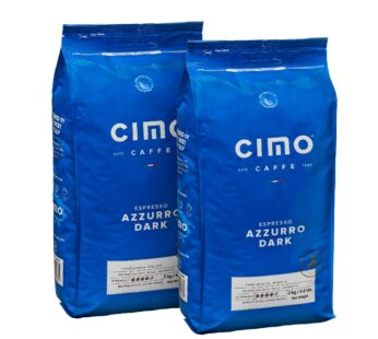 Caffe Cimo Azzurro Dark Espresso Whole Coffee Beans, 2 x 2 kg