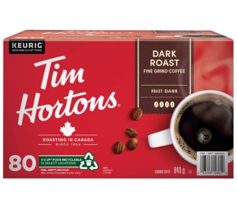Tim Hortons Dark Roast Single-serve K-Cup Pods, 80-count
