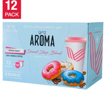 Caffe Aroma 100% Arabica Donut Shop Coffee, 144-count