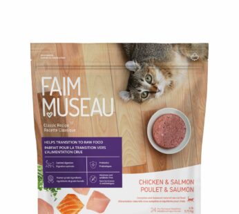 Chicken and salmon raw cat food