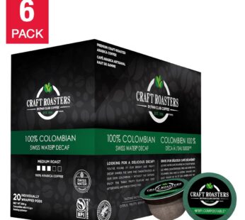 Club Coffee Craft Roasters Colombian Decaf Medium Roast, 120-count