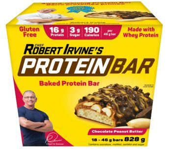 Chef Robert Irvine’s Baked Protein Bars, Chocolate Peanut Butter, 18 × 46 g