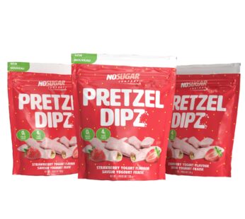 No Sugar Pretzel Dipz, Strawberry Yogurt Flavoured Covered Pretzels, 3 × 200 g