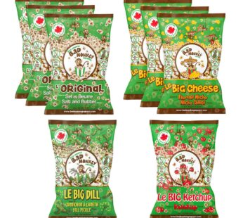 Bad Monkey Popcorn Variety Pack, 8 × 80 g