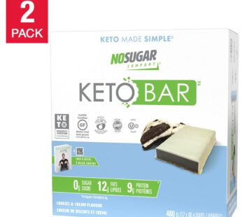 No Sugar Keto Bar Cookies and Cream, 2-pack