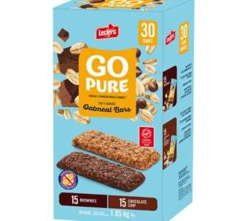 Leclerc Go Pure Oatmeal Bars, Variety Pack, 30 × 35 g