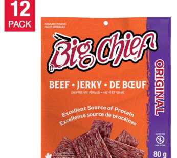 Big Chief Beef Jerky Original, 12 × 80 g