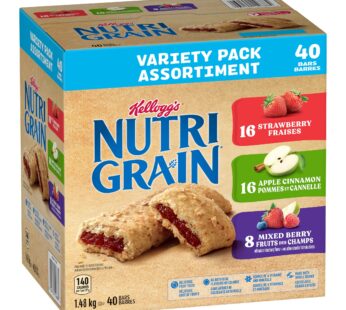 Kellogg’s Nutri-Grain Bars, Variety Pack, 40 × 37 g