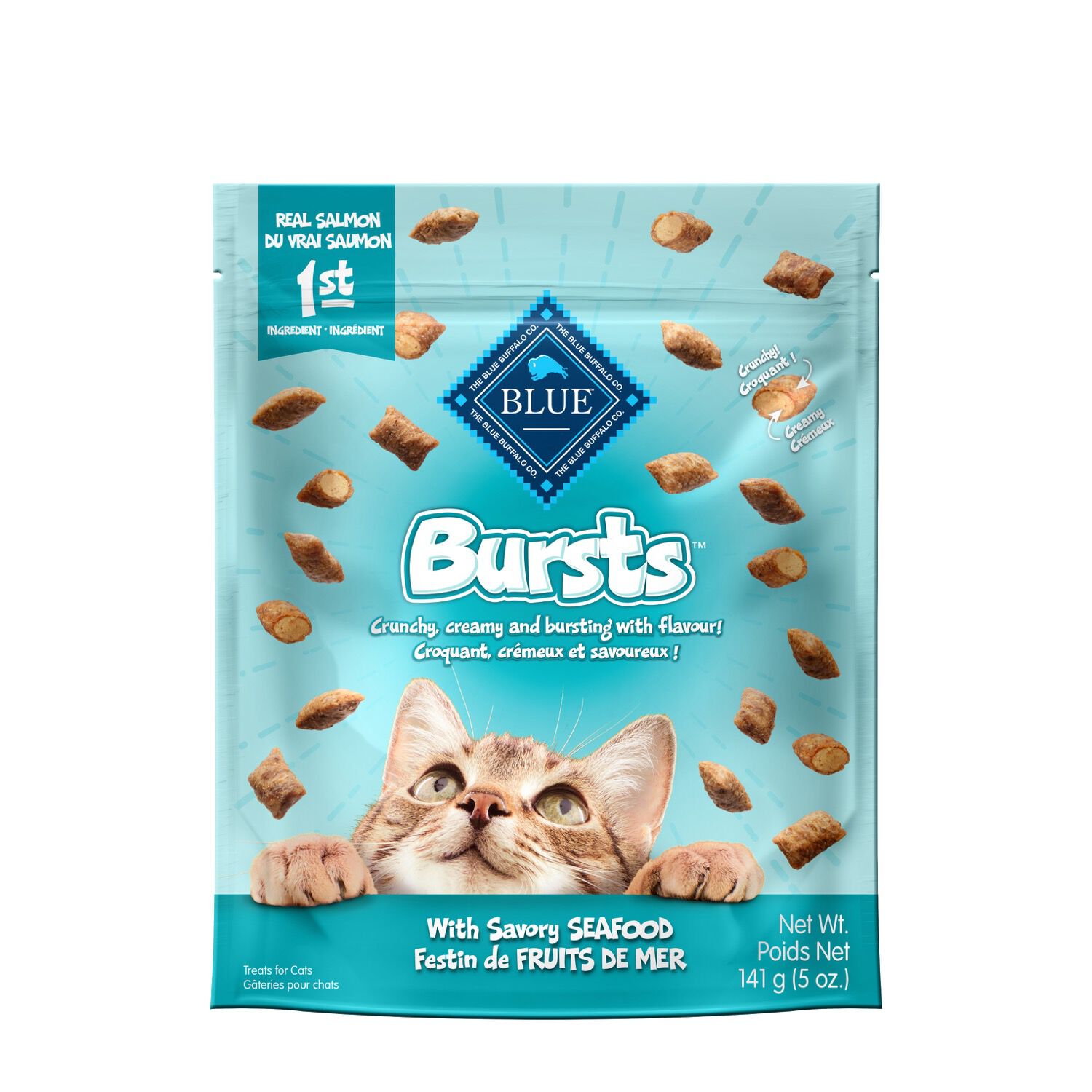 Bursts filled cat treats, seafood