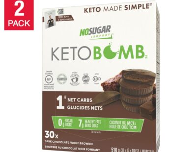 No Sugar Keto Bomb Dark Chocolate Fudge Brownie, 2-pack