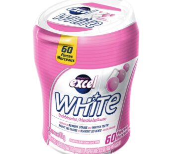 Excel White Sugar-Free Bubblemint Gum, 6 × 60 pieces