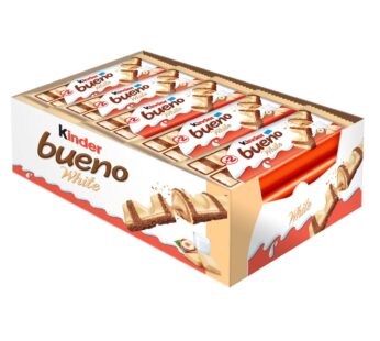 Kinder Bueno White Chocolate and Hazelnut Cream Candy Bars, 20 × 39 g