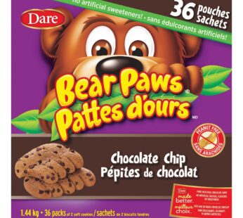 Dare Bear Paws Chocolate Chip Soft-baked Cookies, 36-count