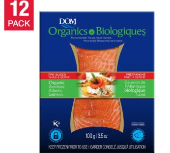 DOM Organics Smoked Atlantic Salmon, 100 g (3.5 oz) x 12 pack
