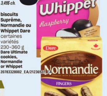 BISCUITS SUPRÊME, NORMANDIE OU WHIPPET DARE 230-360 G